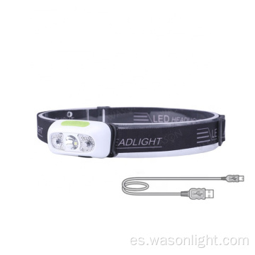 Nuevo súper pequeño Ligero Ligero XPE 3W 250 LUMENS LED de faro brillante USB recargable para correr, caminar, acampar y ciclismo
